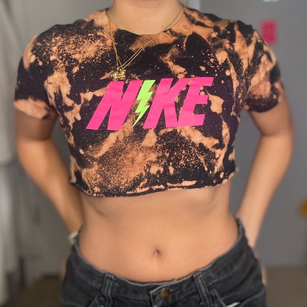 NIKE bleach dye 1 of 1 crop top